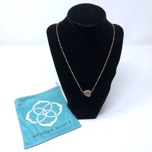 Kendra Scott Arlene Necklace Rose‎ Gold Abalone Adjustable Pendant Dainty